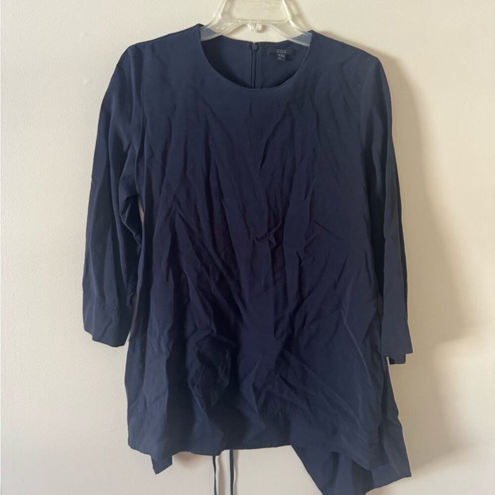 COS Asymmetrical Wrap Blouse in Black size 42= US 10/12 Medium